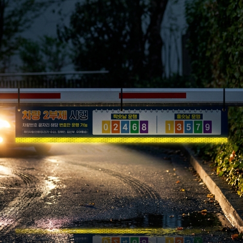 차량 2부제 차단기 걸이용 안내표지