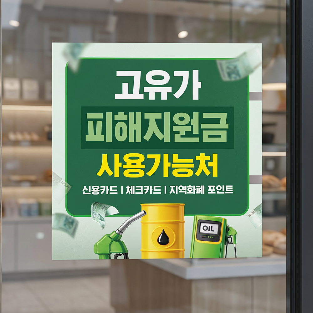 고유가 피해지원금 사용처 안내판 고유가 피해지원금 사용처 안내판