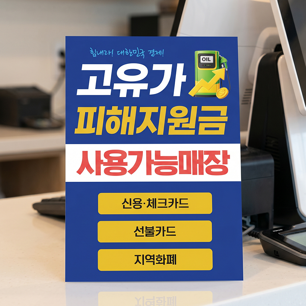 고유가 피해지원금 사용처 안내판 고유가 피해지원금 사용처 안내판