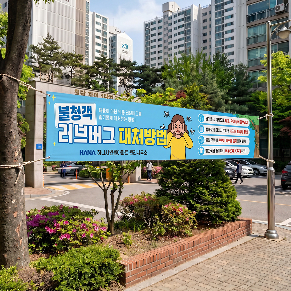 러브버그 대피요령 현수막 러브버그 대피요령 현수막