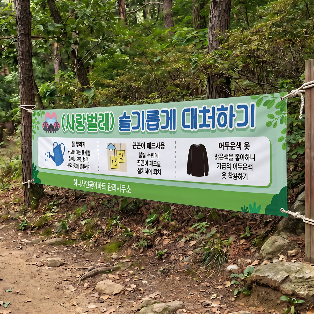 러브버그 대피요령 현수막 러브버그 대피요령 현수막