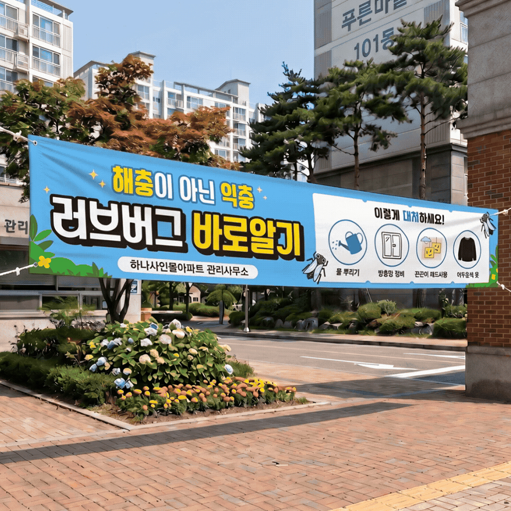 러브버그 대피요령 현수막 러브버그 대피요령 현수막