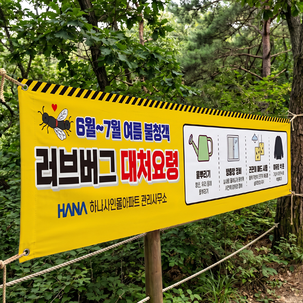 러브버그 대피요령 현수막 러브버그 대피요령 현수막