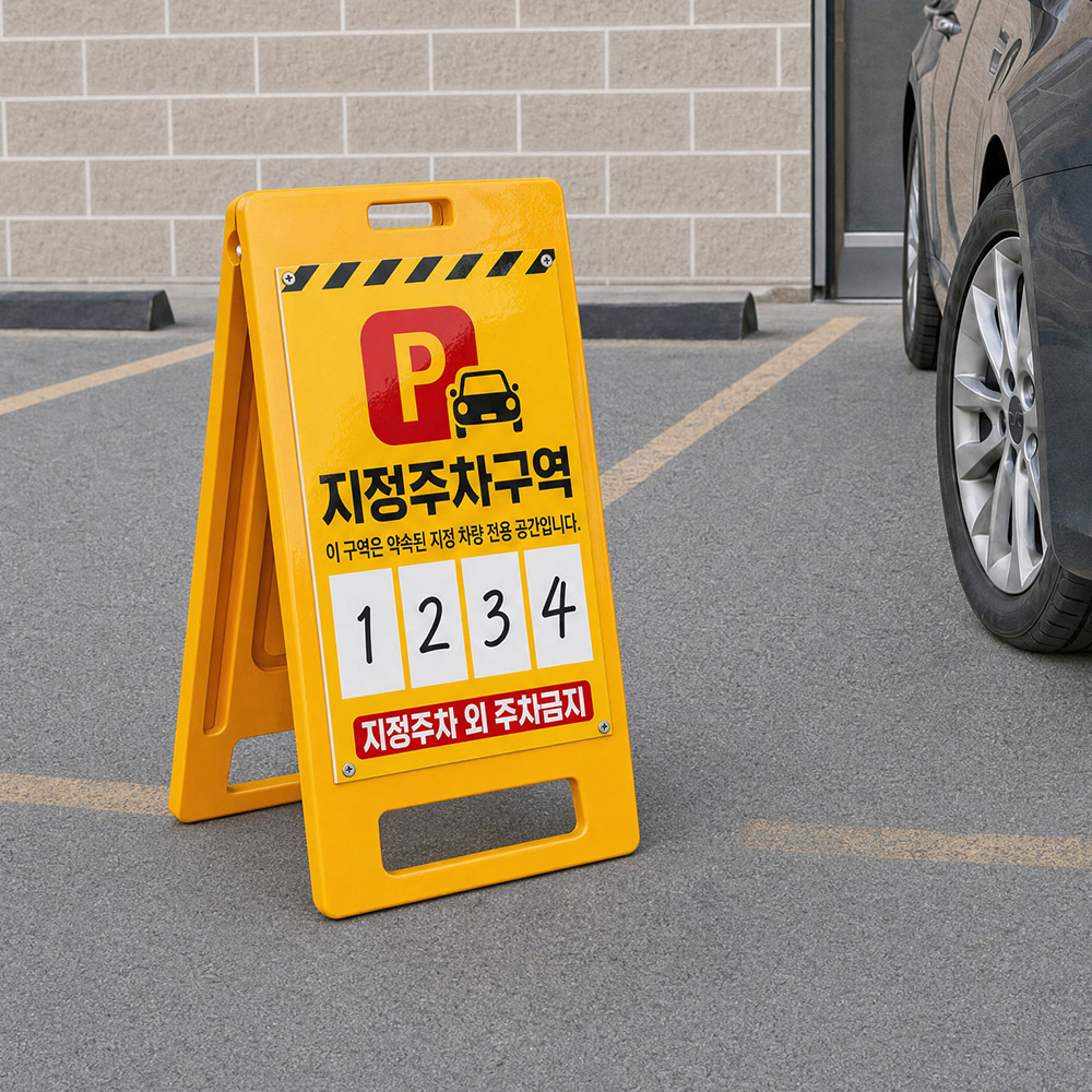 A형 입간판 노랑 지정주차구역 A형 입간판 노랑 지정주차구역