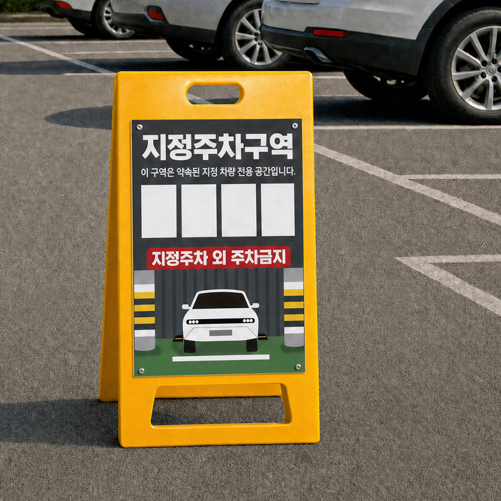 A형 입간판 노랑 지정주차구역 A형 입간판 노랑 지정주차구역