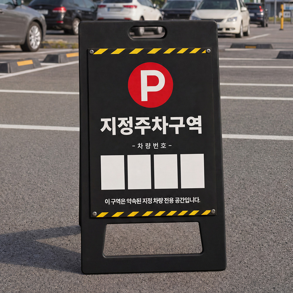 A형 입간판 블랙 지정주차구역 A형 입간판 블랙 지정주차구역