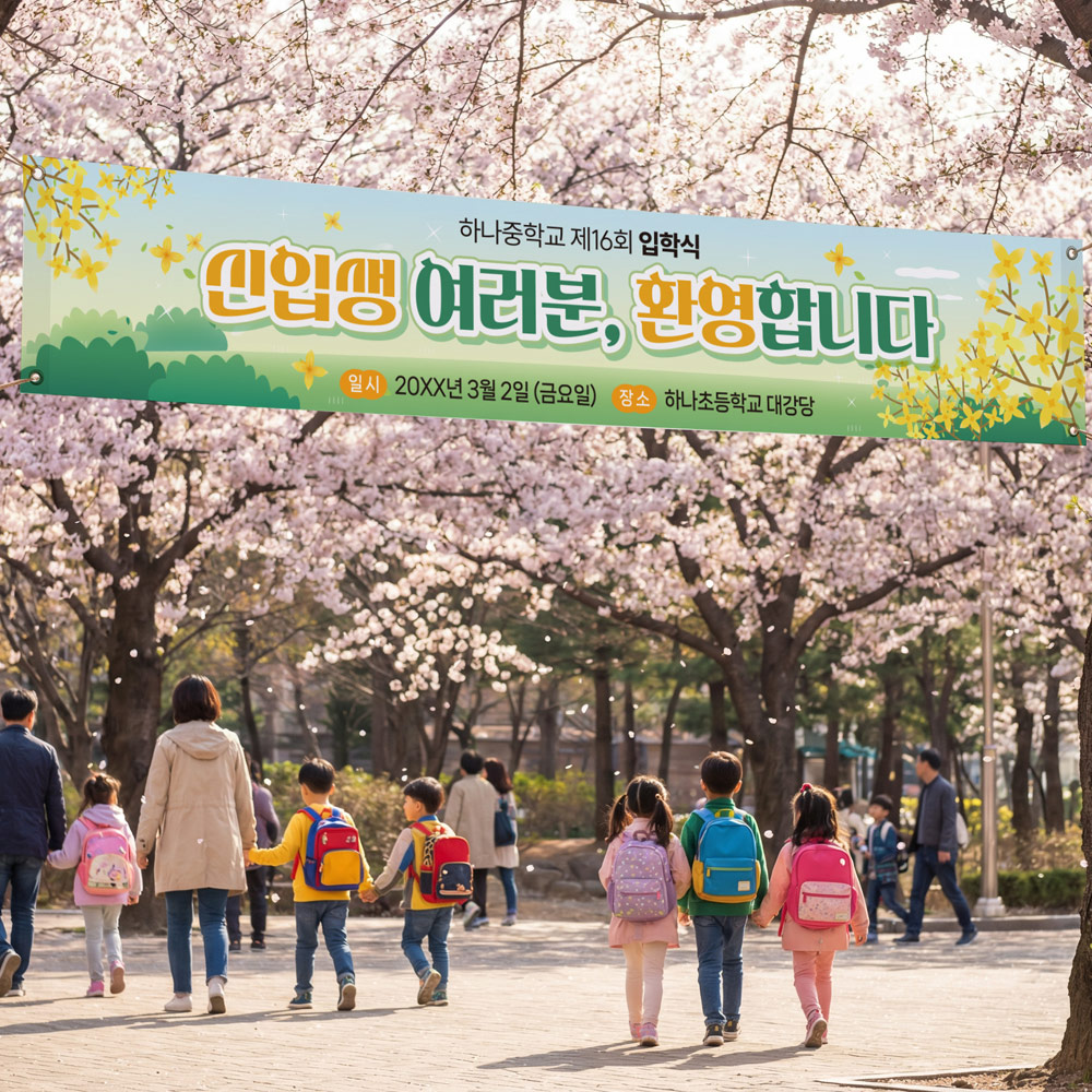 입학식 축하 현수막