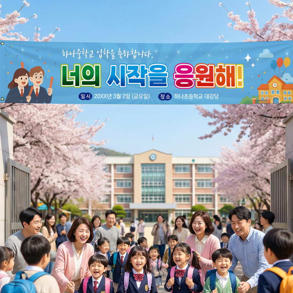 입학식 축하 현수막