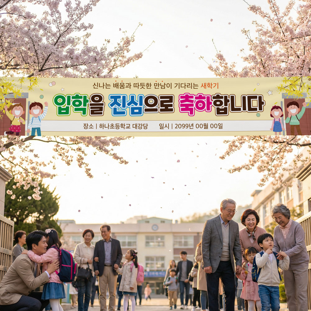 입학식 축하 현수막