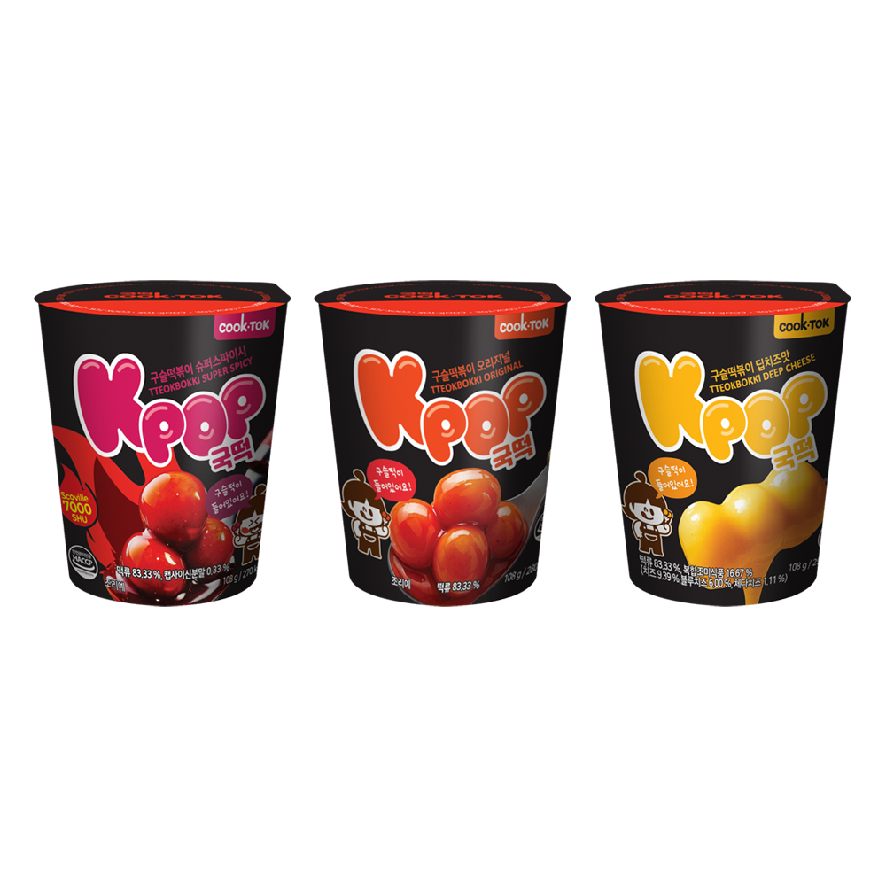 KPOP 구슬떡볶이 3종 오리지널, 슈퍼스파이시, 딥치즈맛