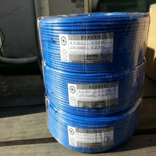 온도 보상도선 VX3-G/1Pair 300M+ TEFLON WIRE 25SQ (BK) 200M+ PT 100옴 3선 TW3-S 400M