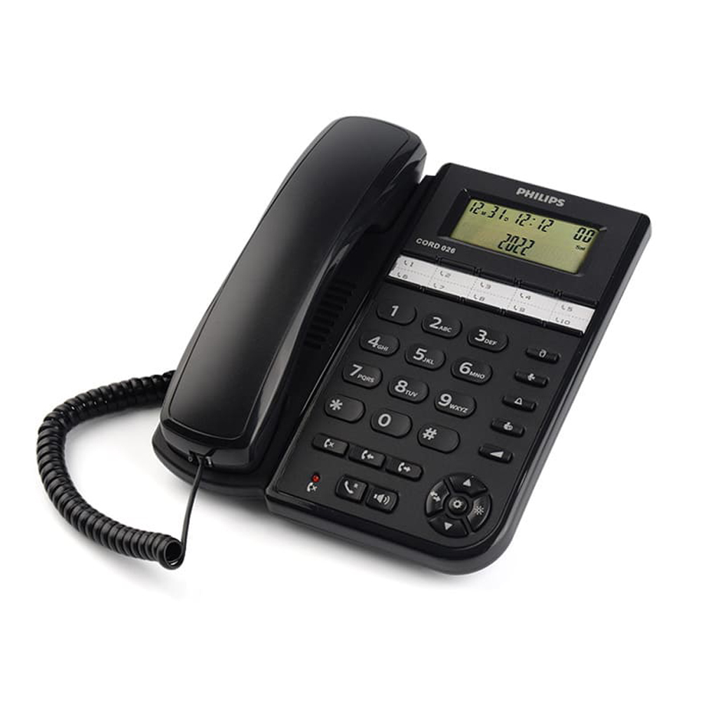 필립스 유선전화기 CRD600/CORD026/ 발신자표시/스피커폰/온후크기능/단축다이얼4개