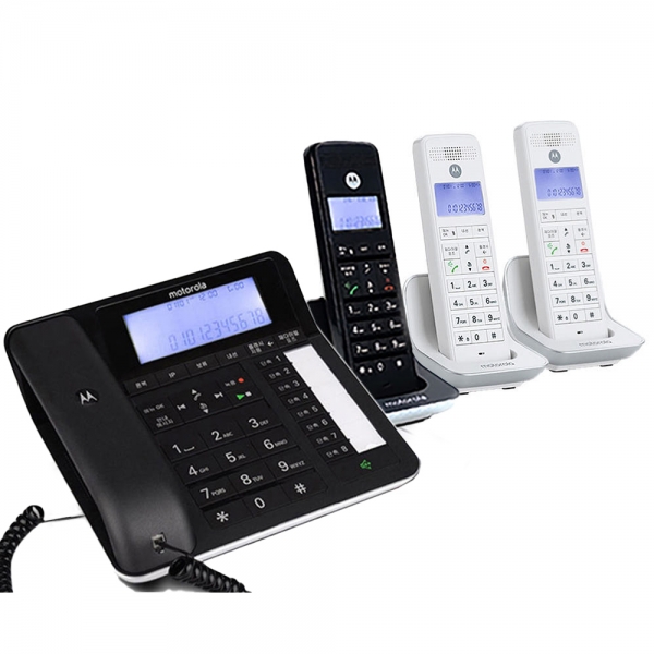 모토로라 유무선 전화기 C7201A 블랙 (본품 1대 + 증설 2대)