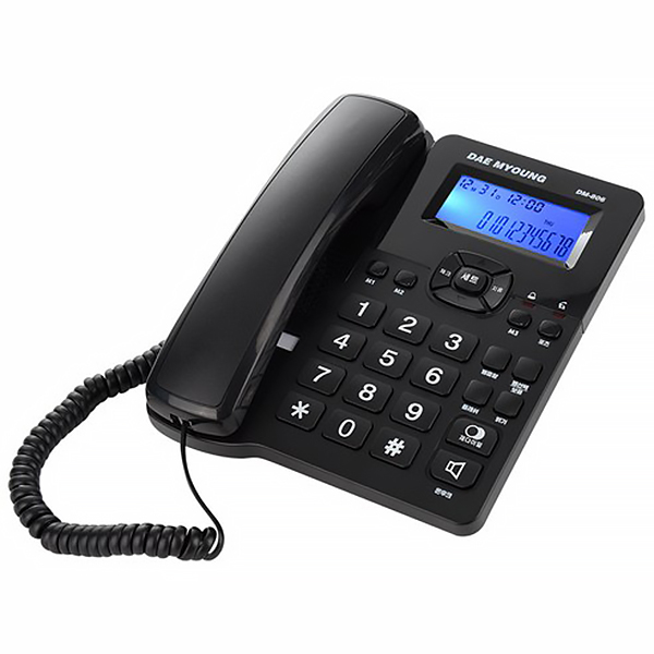 대명전자통신 유선전화기 DM-806 발신자표시 벨소리무음기능 배터리별매 카드단말기연결가능