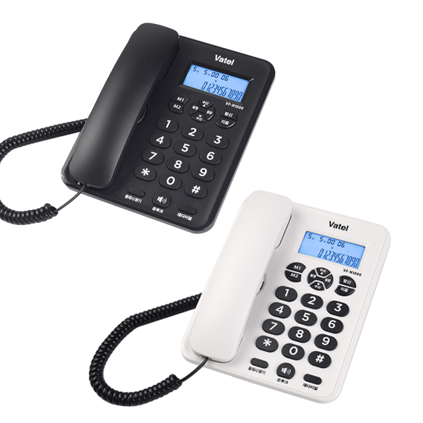 바텔 유선전화기 VF-N1000 블랙/화이트 발신자표시