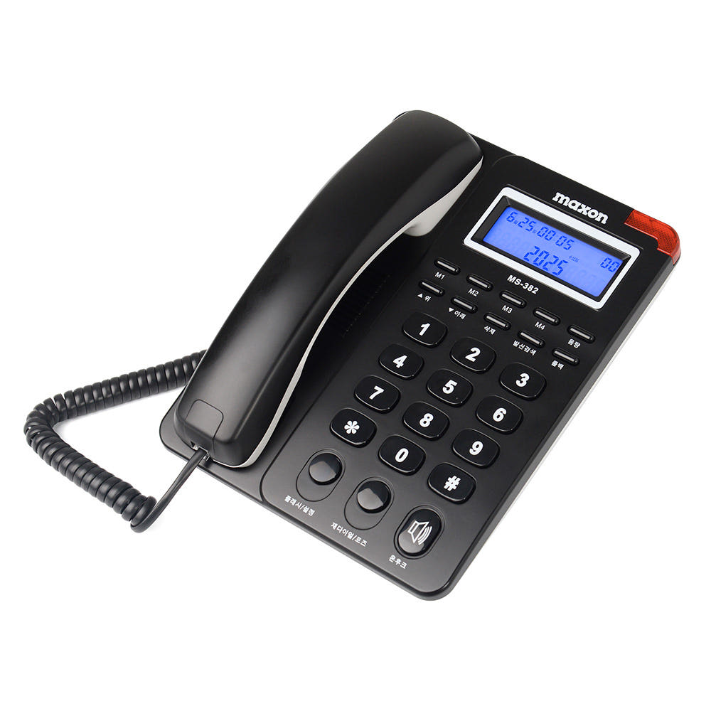 맥슨 발신자표시 유선전화기 MS-382 블랙