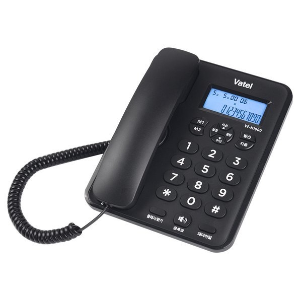 바텔 신제품 유선전화기 VF-N1000 블랙 강력벨 발신자표시
