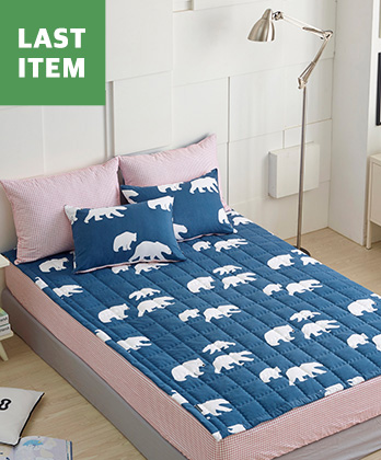 베어 항균순면 플란넬 누빔패드 (네이비)