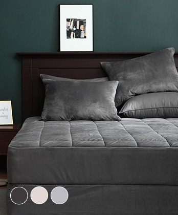 따뜻한 플러피 극세사 누빔매트리스커버 (3color)