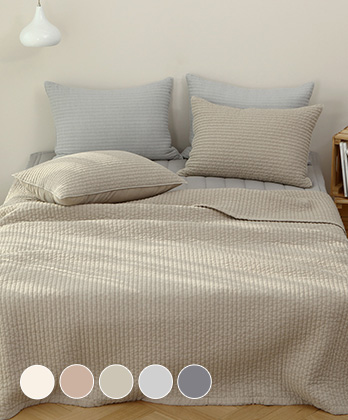 콤마 순면 피그먼트 양면 이불베개세트 (5colors)