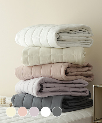 먼지없는 멜로즈 바이오워싱 고정밴딩 누빔침대패드 겸 러그 (5colors)