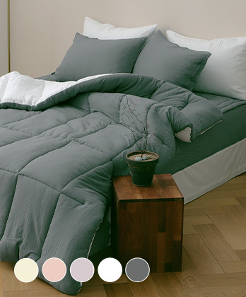 먼지없는 멜로즈 바이오워싱 양면 차렵이불베개세트 (5colors)