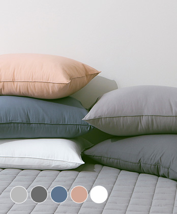 코튼마일드 바이오워싱 순면 누빔베개커버 (5colors)