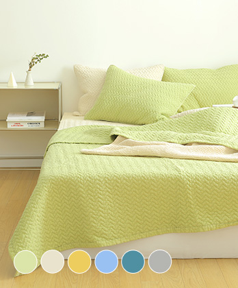 부드러운 피그먼트워싱 순면 코티지 이불겸패드베개세트 (6colors)