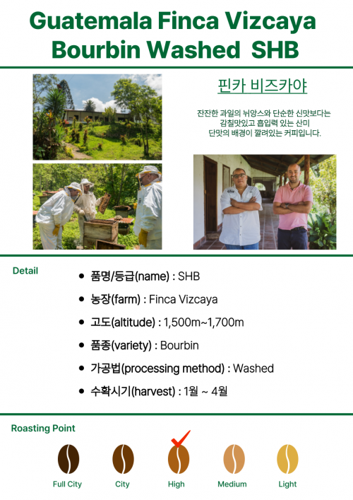 과테말라 핀카 비즈카야 버번 워시드