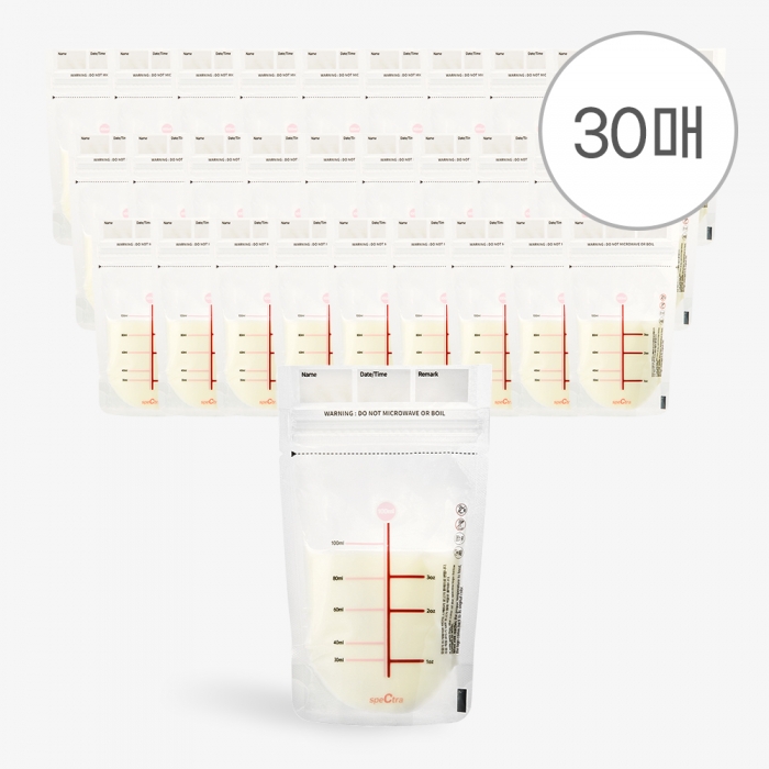 클린 모유저장팩 100ml | 30 매 / 변온 / 항균 지퍼백 구성