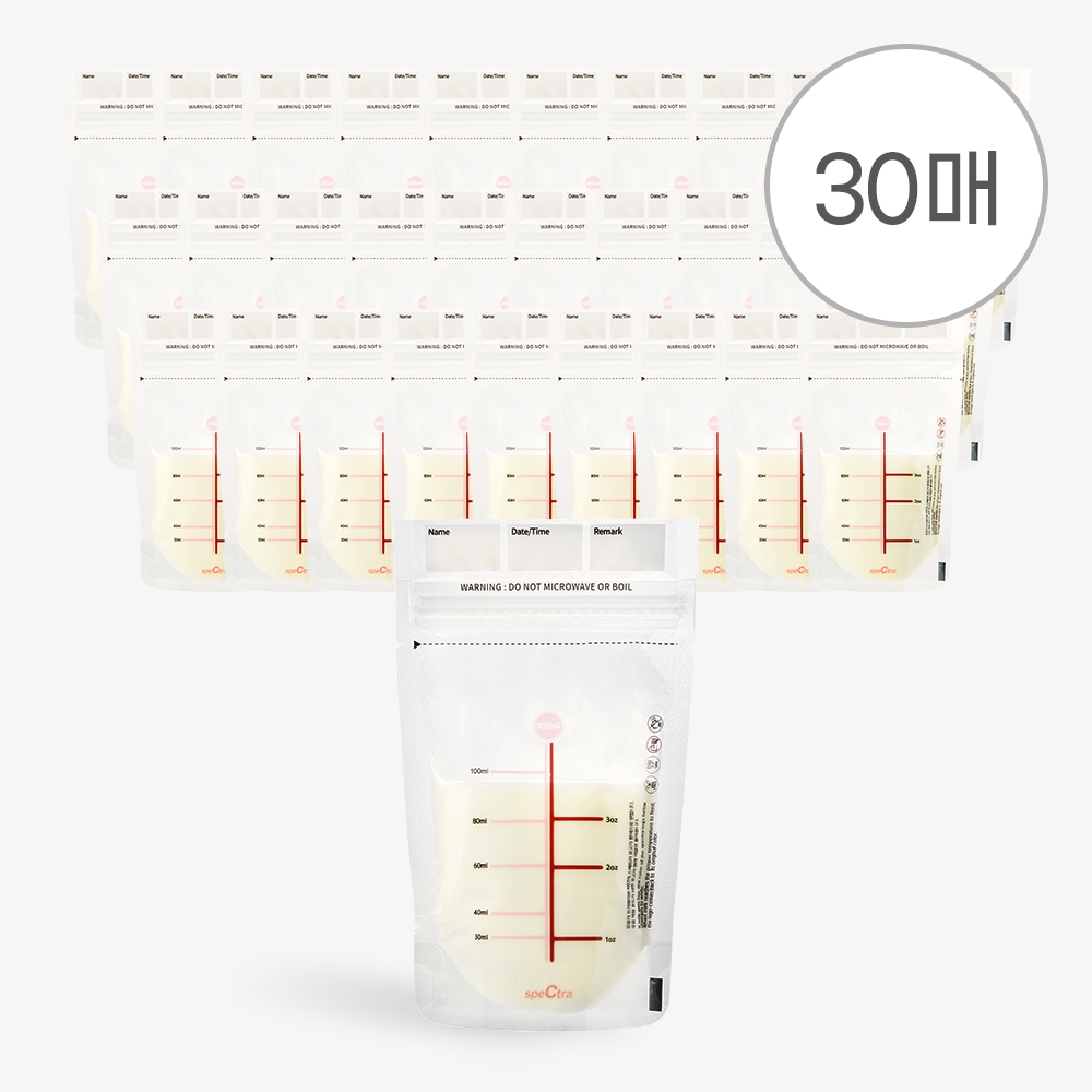 클린 모유저장팩 100ml | 30 매 / 변온 / 항균 지퍼백 구성