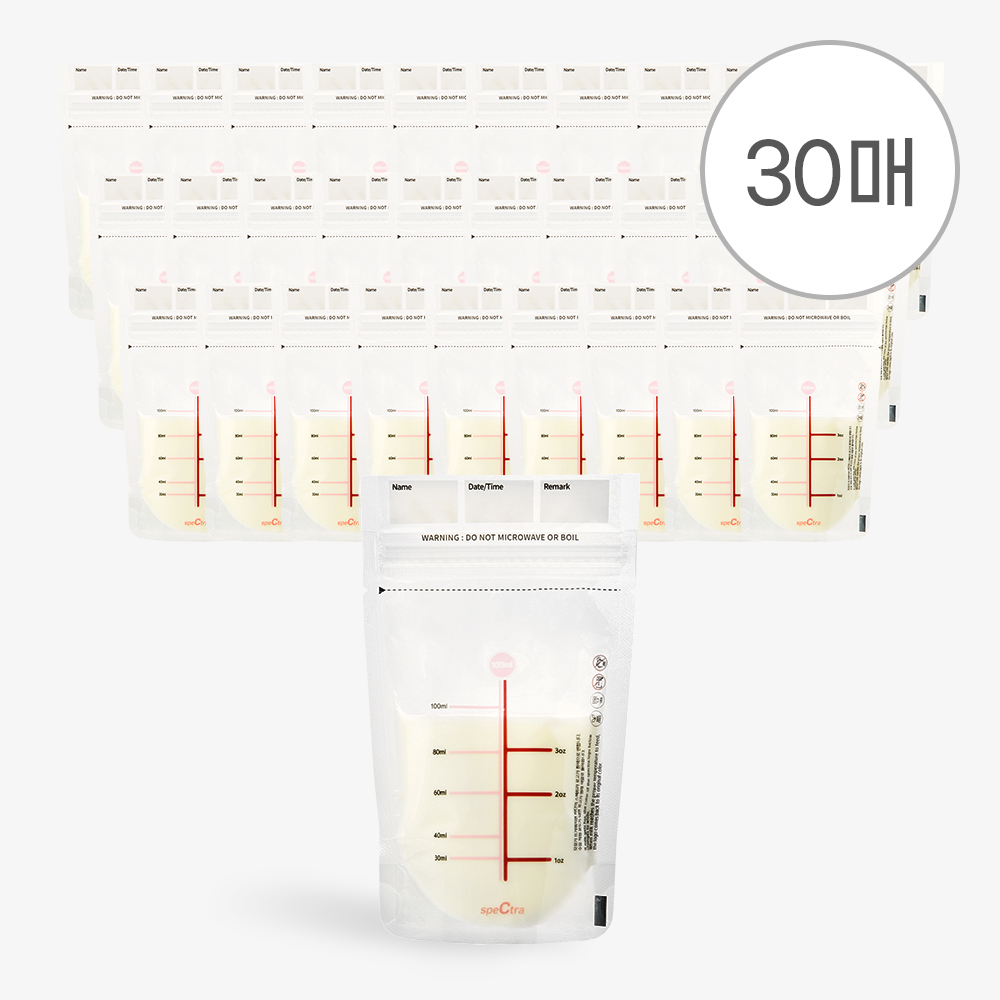 클린 모유저장팩 100ml | 30 매 / 변온 / 항균 지퍼백 구성