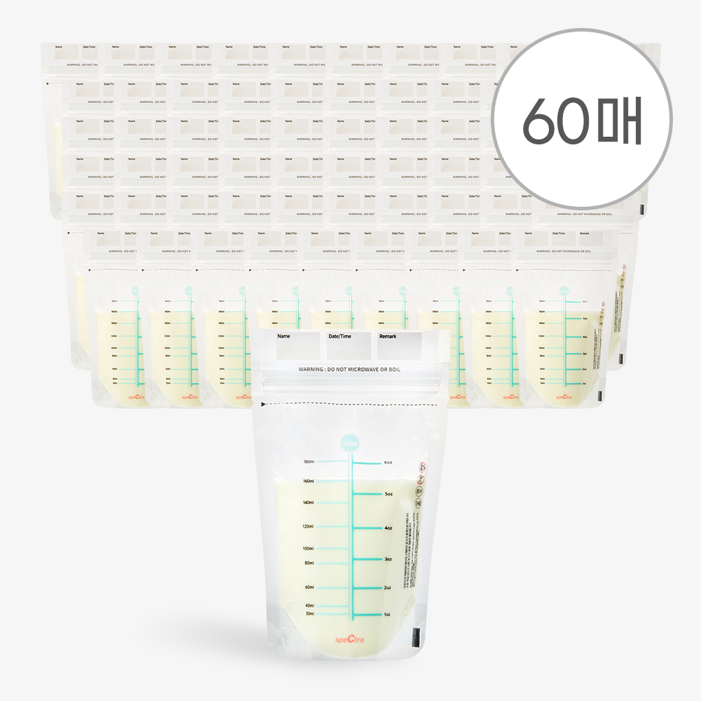 클린 모유저장팩 180ml 60매입 | 60 매 / 변온 / 항균 지퍼백 구성