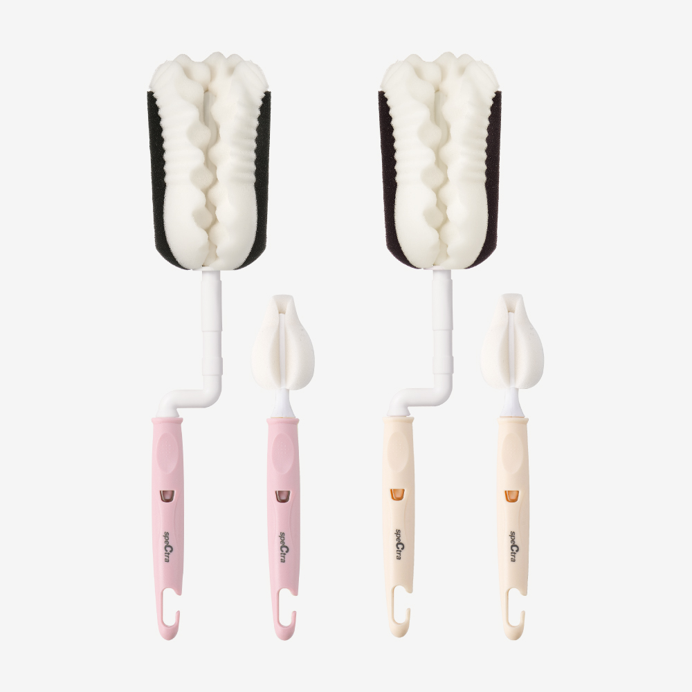 젖병솔 세트 | 회전형 젖병솔 + 젖꼭지솔