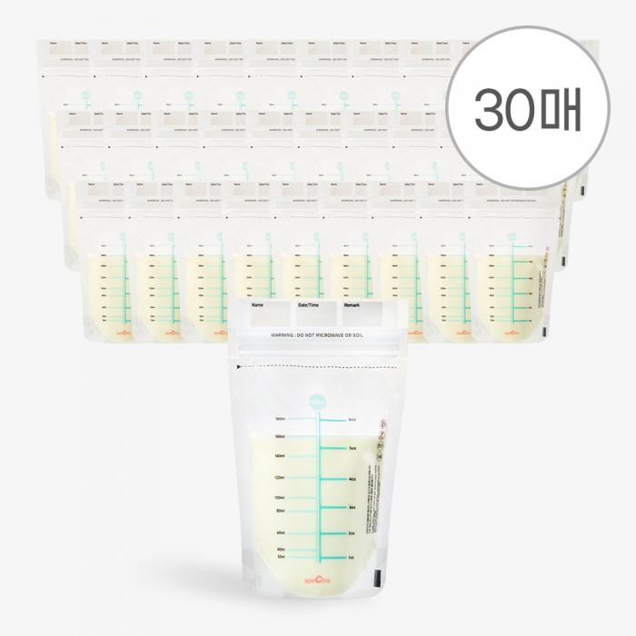 클린 모유저장팩 180ml 30매입 | 30 매 / 변온 / 항균 지퍼백 구성