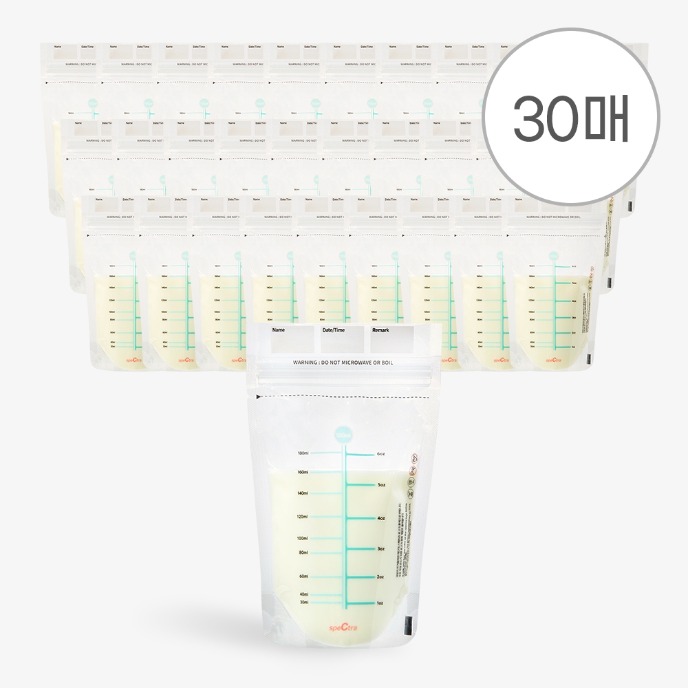 클린 모유저장팩 180ml 30매입 | 30 매 / 변온 / 항균 지퍼백 구성