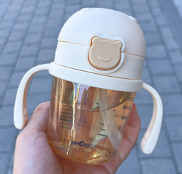 원터치 베베곰 빨대컵 150 ml | 빨대, 손잡이, 밀폐캡 포함 / 2 colors