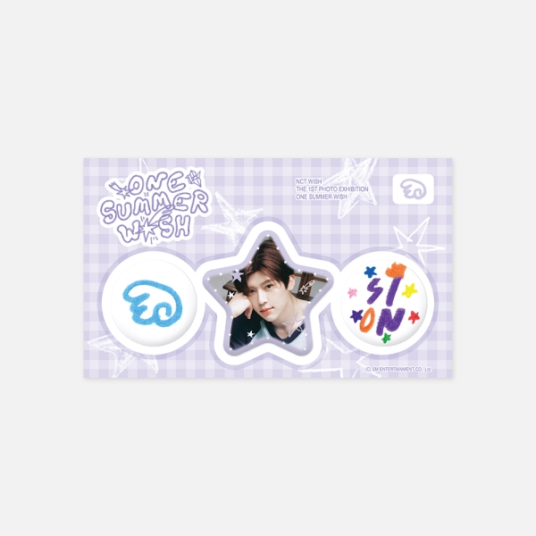 [Released on 8/5] NCT WISH - 08 PIN BUTTON SET / 2025 NCT WISH THE 1ST PHOTO EXHIBITION [ONE SUMMER WISH] OFFICIAL MD