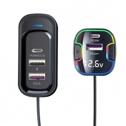 아이카 차량용 네온 5포트 멀티 고속 시거잭 충전기 120w A6