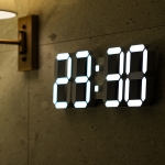 엘클락 시즌2 무소음 3D LED벽시계 38cm 화이트 디지털벽시계