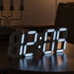 엘클락 시즌2 무소음 3D LED벽시계 38cm 화이트 디지털벽시계