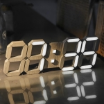 엘클락 국산 무소음 우드 3D LED벽시계 인테리어 디지털 거실벽시계 38cm