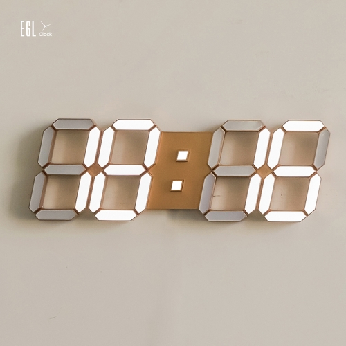엘클락 무소음 국산 골드 3D LED벽시계 38cm 돈버는 풍수지리 디지털벽시계