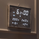 엘클락 국산 GPS수신 LED벽시계 포세린 36cm 마블 잘보이는 벽시계 온도 날짜 습도