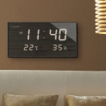 엘클락 국산 무소음 FM수신 온도습도 LED벽시계 잘보이는 사무실 거실 디지털시계 42cm