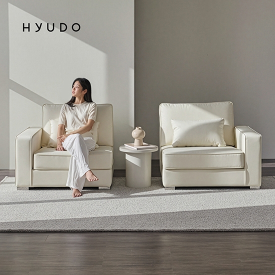 휴도 공간의 동백 모듈형 가죽 소파 쇼파 3인 (미니쿠션 2개 증정)