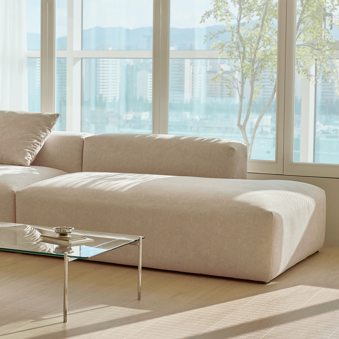 휴식의 동백 카우치형 2인 모듈 로우백 정품조야 패브릭 소파 쇼파