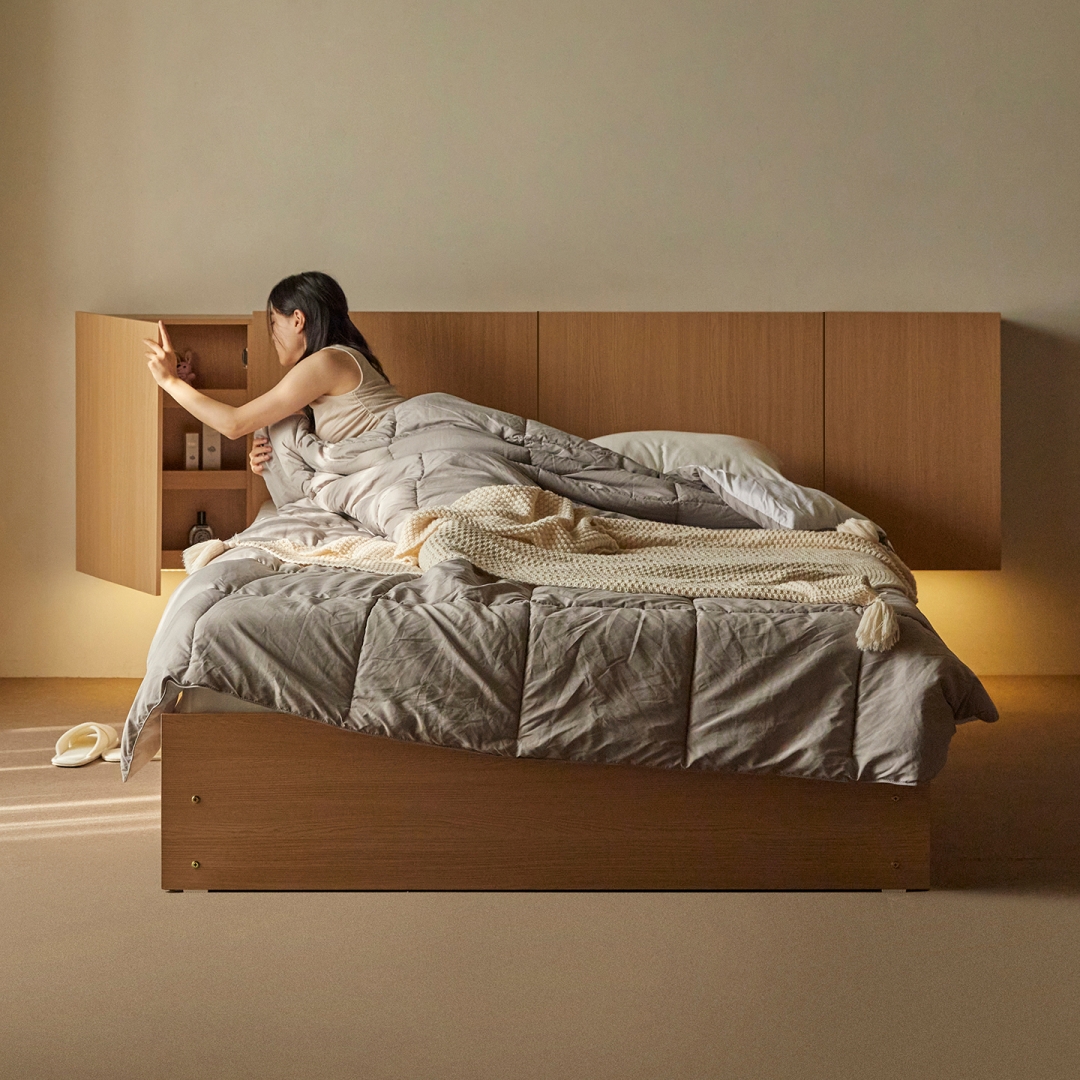 감동의 선유 7단 빅수납 LED 호텔 침대 프레임 (SS/Q/LK)