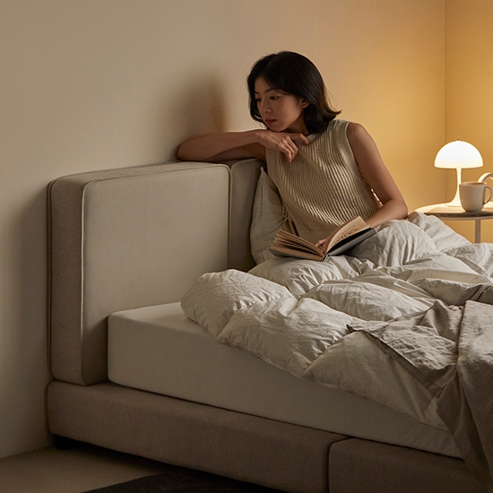 공감의 선유 더블원단 유럽 옥스포드 가죽 패브릭 침대 프레임 (S/SS/Q/K)