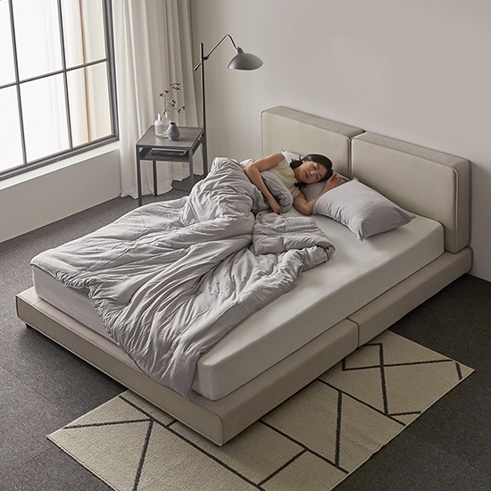 공감의 선유 더블원단 유럽 옥스포드 가죽 패브릭 침대 프레임 (S/SS/Q/K)